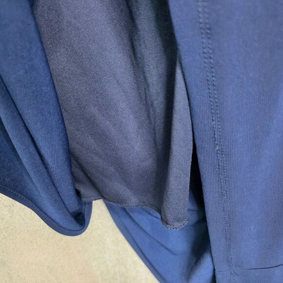 Womens Ignite Evenings Navy Blue Cape Overlay Maxi Dress With Metallic Trim 10 - Picture 5 of 10